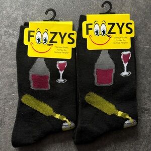 Foozys Black Wine Themed Socks pack of two